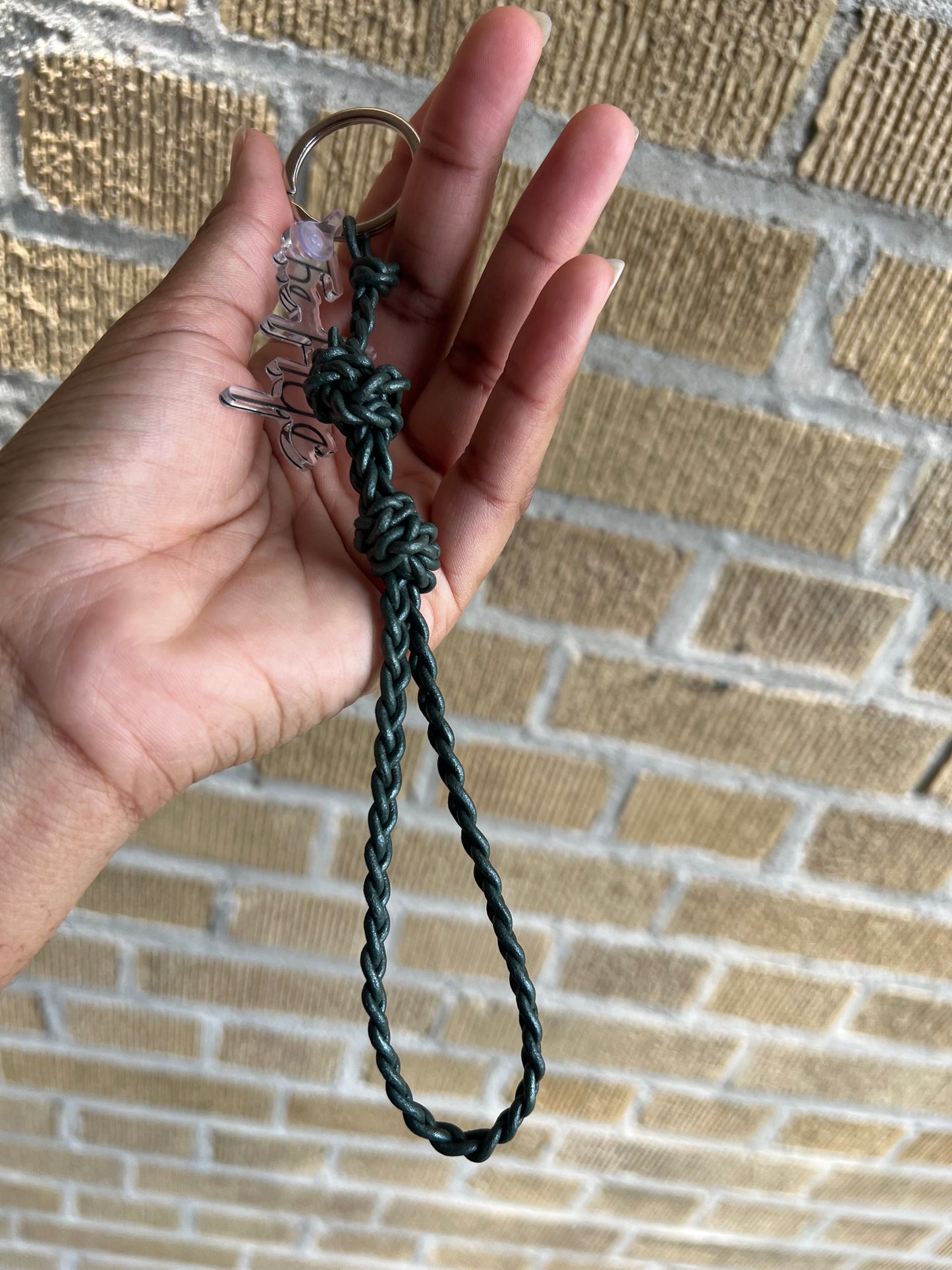 Double knotted Leather Keychain