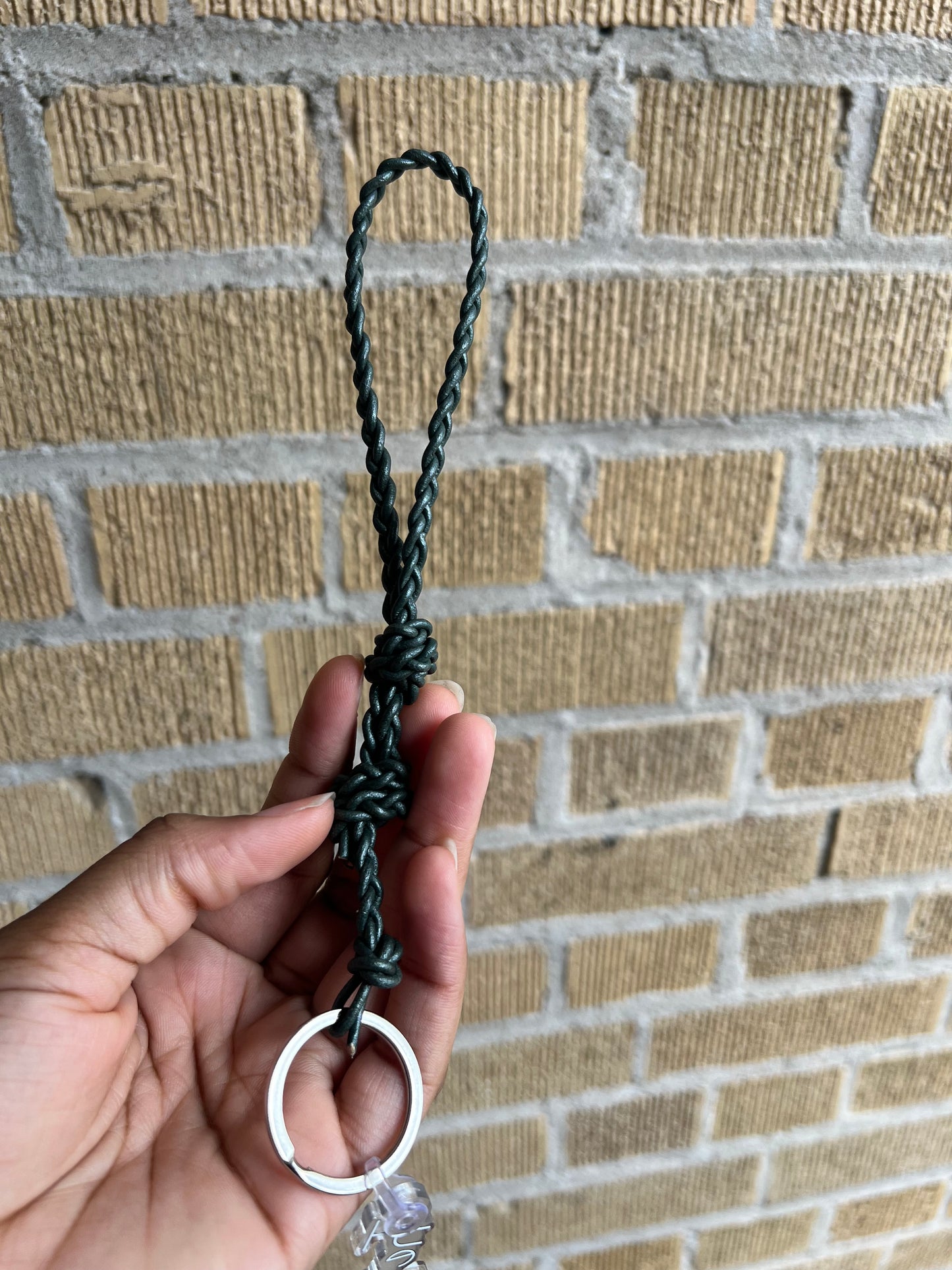 Double knotted Leather Keychain